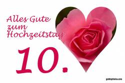 10. Hochtzeitstag Herz, Liebe, Valentinstag rote Rose