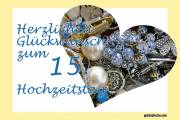 Zum 15. Hochzeitstag (Kristallhochzeit)
