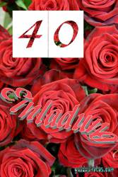 Einladung  40. rote Rosen
