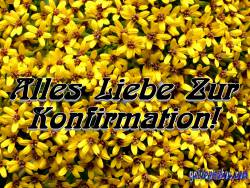 konfirmationskarte gelbe Blüten