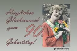 90. Geburtstag Frau Blumenstrauß Antik